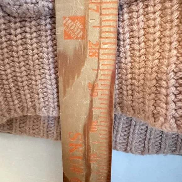 ATM S tan cable knit exaggerated collar oversized grandma cardigan traditional - Picture 9 of 13